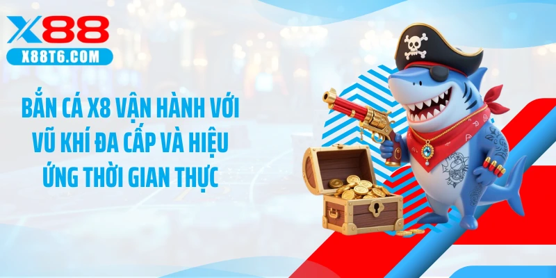 Bắn cá X8 vận hành với vũ khí đa cấp và hiệu ứng thời gian thực